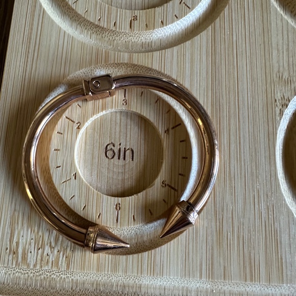 Spike Cuff Bracelet Trio - Gold, Rose Gold & Silver - Picture 10 of 11